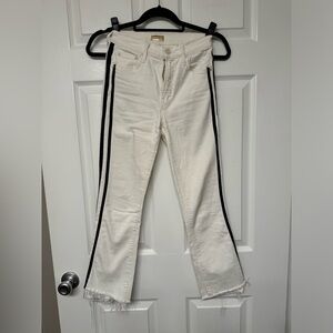 Mother Insider Crop White Black stripe 24